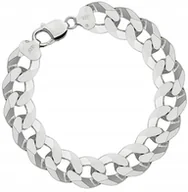 Bransolety męskie - Srebrna Bransoletka Męska Pancerka 1,20 cm Diamentowana 925 Grawer Gratis - miniaturka - grafika 1