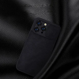 Nillkin Qin Leather Pro Case etui iPhone 14 Pro Max osłona na aparat kabura pokrowiec obudowa z klapką czarny - Etui i futerały do telefonów - miniaturka - grafika 9