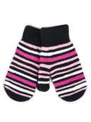 Rękawiczki dla dzieci - Rękawiczki Dziewczęce Jednopalczaste Dwuwarstwowe W Paski 14 Cm - miniaturka - grafika 1