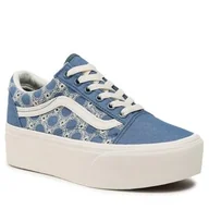 Trampki damskie - Tenisówki Vans - Old Skool Stac VN0A7Q5MBLU1 Denim Mix Blue - miniaturka - grafika 1