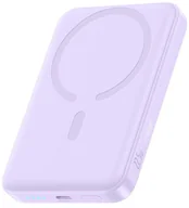 Powerbanki - Powerbank Baseus Powerbank indukcyjny 10000mAh 22.5W MagSafe z kablem USB-C 20V/3A 0.3m - fioletowy Powerbank indukcyjny 10000mAh 22.5W MagSafe z kablem USB-C 20V/3A 0.3m - fioletowy - miniaturka - grafika 1