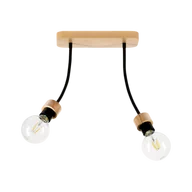 Lampy sufitowe - Britop Loftowa LAMPA sufitowa ALLUMER FLEX 5414274 metalowa OPRAWA elastyczne peszle czarne drewno - miniaturka - grafika 1