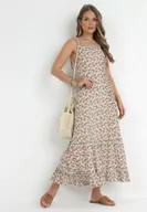 Sukienki - Biała Rozkloszowana Sukienka z Wiązanymi Ramiączkami i Odkrytymi Plecami Ratta - miniaturka - grafika 1