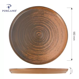 Porland TALERZ PŁYTKI Z WYSOKIM RANTEM LYKKE BROWN 18 cm PORCELANA BRĄZ - Talerze - miniaturka - grafika 4
