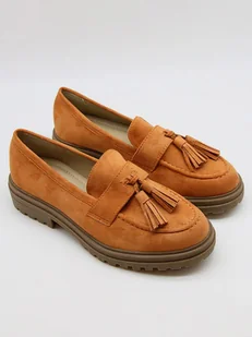 Bellucci Mokasyny w kolorze pomarańczowym - Mokasyny damskie - miniaturka - grafika 1