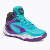 Buty sportowe męskie - Buty do koszykówki męskie PUMA Playmaker Pro Mid purple glimmer/bright aqua/strong gray/white - miniaturka - grafika 1