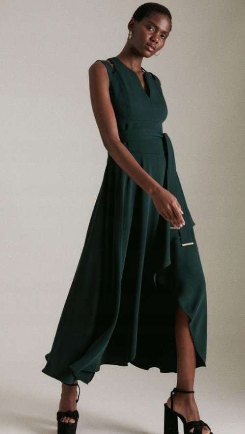 KAREN MILLEN SUKIENKA KOKTAJLOWA ZIELONA 42 1A6F6_B* T5A