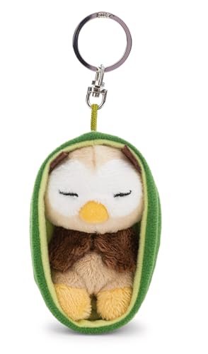NICI 63170 Sleeping Pets brelok sowa w koszyczku, wierny pluszowy towarzysz do plecaka, torby, zawieszka na klucze dla małych i dużych, 8 cm, wielokolorowy