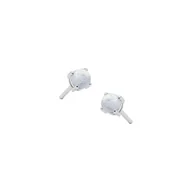Biżuteria dla dzieci - Srebrne kolczyki 925 Kamień Biały Opal 4mm sztyft - miniaturka - grafika 1