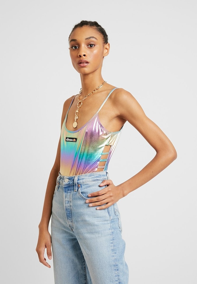 Ellese Body Holograficzne z Logo Damskie XL Zps