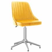 Krzesła - vidaXL Obrotowe krzesło stołowe żółte obite aksamitem 330774 - miniaturka - grafika 1