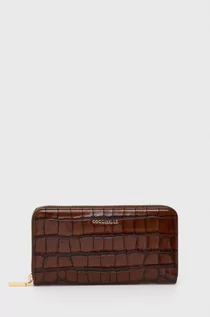 Portfele - Coccinelle portfel skórzany damski kolor brązowy - grafika 1