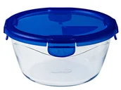 Naczynia żaroodporne - Dajar Pyrex 4937556  miska A okrągła 19 cm 160 CL, z pokrywką Cook & Go Pyrex, niebieski, 20 x 20 x 10 cm 4937556 - miniaturka - grafika 1