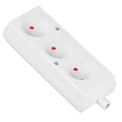 Listwy zasilające - Gniazdo przenośne trzykrotne b/u 3x2P 16A, biały, GN-360 - miniaturka - grafika 1