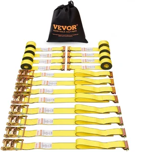 Pasy transportowe mocujące z napinaczem zestaw 8 szt. 4,6m 2T - Sprzęt podróżny i transportery dla psów - miniaturka - grafika 1