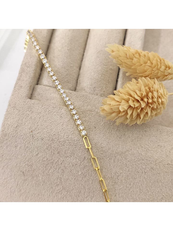 Miu Silver Pozłacana bransoletka z cyrkoniami