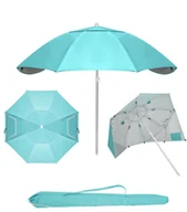 Parasole ogrodowe - Parasol plażowy 2w1 namiot parawan składany w pokrowcu - miniaturka - grafika 1