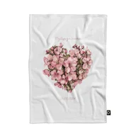 Koce - Koc pluszowy dla mamy wzór DM16 | różowe kwieciste serce 135 x 100 cm - miniaturka - grafika 1
