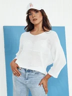 Swetry damskie - Sweter damski ażurowy ANNIS ecru Dstreet MY2333 - miniaturka - grafika 1