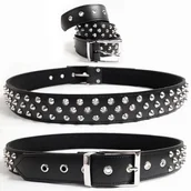 Paski - pasek z CONE STUD 3-rzędowy, skóra naturalna -XXL - miniaturka - grafika 1