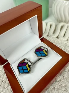 SPINKI DO MANKIETÓW koszuli mankietu kostka Rubika - Spinki do mankietów i krawatów SPINKI DO MANKIETÓW koszuli mankietu kostka Rubika - Spinki do mankietów i krawatów - miniaturka - grafika 1