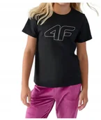Bluzki damskie - Koszulka dziewczęca 4F T-shirt sportowy na co dzień dziecięcy bluzka r 134 - miniaturka - grafika 1