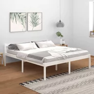 Łóżka - Lumarko Rama łóżka, biała, lite drewno sosnowe, 180x200 cm, Super King - miniaturka - grafika 1