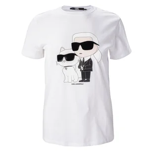 Damska Koszulka z krótkim rękawem KARL LAGERFELD IKONIK 2.0 T-SHIRT 230W1704-100 – Biały - Koszulki i topy damskie - miniaturka - grafika 1