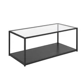 Ławy i stoliki kawowe - Beliani Stolik kawowy szklany czarny MEDORA - miniaturka - grafika 1