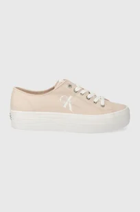 Calvin Klein Jeans tenisówki VULC FLATFORM ESSENTIAL MONO damskie kolor różowy YW0YW01030 - Trampki damskie - miniaturka - grafika 1