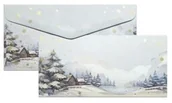 Koperty - Koperta / koperty ozdobne DL 120g + voucher 21x10,5cm 190g MAGIA ZIMY - 5 kompletów - miniaturka - grafika 1