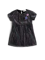 Sukienki - Koton Błyszcząca Tiulowa sukienka z krótkim rękawem z haftowaną gwiazdą z cekinami, fioletowe paski (9S4), 4-5 lat, dziewczęca, Fioletowe paski (9s4), 4-5 lat - miniaturka - grafika 1