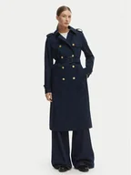 Płaszcze damskie - Tommy Hilfiger Trencz WW0WW48873 Granatowy Slim Fit - miniaturka - grafika 1