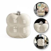 Biżuteria - akcesoria - Kuferek etui organzier przenośna szkatułka na biżuterię kremowa PD156K - miniaturka - grafika 1