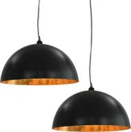 Lampy sufitowe - Lampa wisząca Lumes Czarno-złote lampy wiszące nad stół 2 sztuki - EX105-Moldo - miniaturka - grafika 1