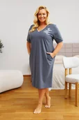 Bielizna nocna - Koszula nocna damska plus size z kieszeniami - miniaturka - grafika 1
