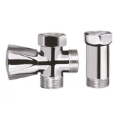 Zawory i kraniki - INVENA ZAWÓR GRZYBKOWY ODCINAJĄCY DO PRALKI Z PRZEDŁUŻKĄ DO BATER KOLOR KART - miniaturka - grafika 1