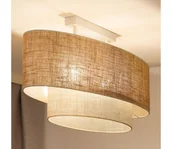 Lampy sufitowe - Duolla - Żyrandol natynkowy DOUBLE OVAL YUTE 2xE27/15W/230V brązowy/kremowy - miniaturka - grafika 1