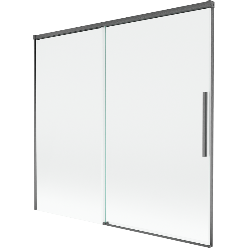 Mexen Rox parawan nawannowy 2-skrzydłowy rozsuwany 170 x 150 cm, transparent, gun gray szczotkowany - 8C9-170-001-66-00