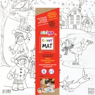 Podkładki na biurko - Transparentna mata wodoodporna do kolorowania Strigo Funny Mat Zabawa Śnieg - miniaturka - grafika 1