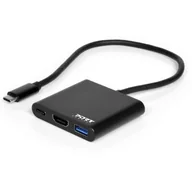 Huby USB - Wejście USB PORT CONNECT USB-C/HDMI USB 3.0 USB-C 60W 900140) Czarny - miniaturka - grafika 1