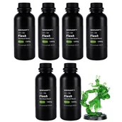 Filamenty i akcesoria do drukarek 3D - Żywica do drukarek 3D Aceaddity Flash, szybka żywica, 405 nm, utwardzana UV standardowa żywica fotopolimerowa o wysokiej płynności, szybkie drukowanie dla drukarek 3D LCD/DLP, wysoka precyzja i niski skurcz šC przezroczysta zieleń, 1 kg/butelka, opakowanie 6 szt - miniaturka - grafika 1