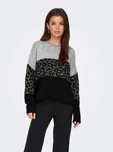 ONLY Sweter w kolorze czarno-szarym - Swetry damskie - miniaturka - grafika 1