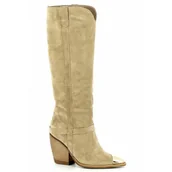 Kozaki damskie - Beżowe kozaki damskie CARINII - Carinii - miniaturka - grafika 1
