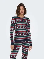 Swetry damskie - ONLY Sweter w kolorze granatowo-czerwono-zielonym - miniaturka - grafika 1