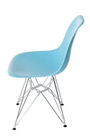 Fotele i krzesła biurowe - D2.Design Krzesło P016 PP ocean blue, chromowane nogi 24222 - miniaturka - grafika 1