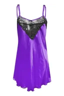 Piżamy damskie - HALKA CARLA SATYNA FIOLET - D Karen - miniaturka - grafika 1