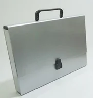 Teczki i skoroszyty - Penmate Tadeo Trading Teczka z rączką A4 srebrna AA495TT - miniaturka - grafika 1