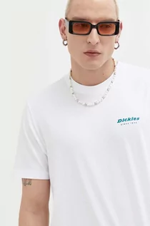 Koszulki męskie - Dickies t-shirt bawełniany kolor biały z nadrukiem - grafika 1