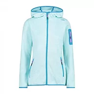 Kurtki damskie - CMP Damska kurtka polarowa z kapturem Knit Tech Mélange, Wodo-hawajski, 40 - miniaturka - grafika 1